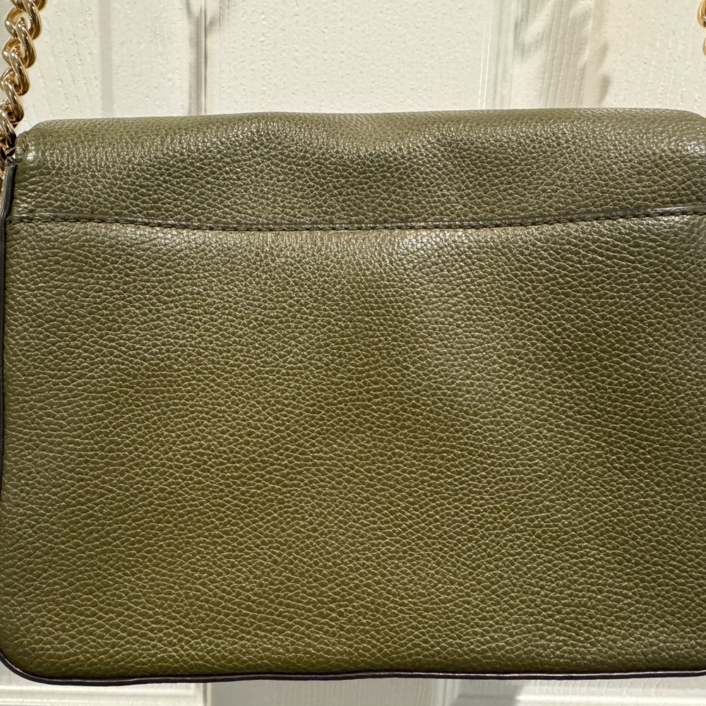 Michael Kors Vanna Olive Green Leather Crossbody Bag - Picture 4 of 7